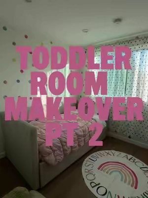 PT 2 TODDLER ROOM MAKEOVER REVEAL 🌈 #rainbowroom #toddlerroommakeover #biggirlroom #toddlertok 