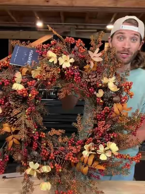 Safavieh Faux 31” Berry & Coreopsis Wreath #falldecor #wreath #fallwreath #fall #qvc