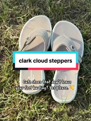 These are the sandals I reach for every single day. ☁️ Lightweight, supportive, and cute enough to wear with everything from dresses to shorts. Your feet will thank you! 🤍 #sandles #flipflops #cloudsteppers #clarks #tiktokshopsummersale 