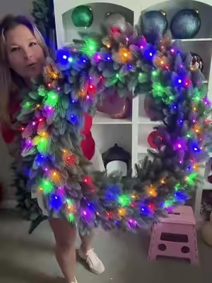 Bigger wreath. Brighter bulbs. The GRAND radiance Christmas wreath lives up to the hype 🎄.        #qvc #christmaswreath #winterwreath 