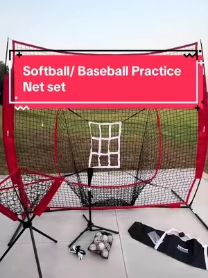 Perfect for pitching/ batting practice. Plus it all fits on the bag that is included for easy storage. @VEVOR Home Improvement #vevor #practicenet #pitching #battingpractice #baseballlife 