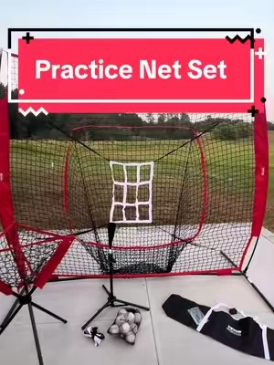 A net set that also fits easily in a storage bag! Every baseball/softball parents dream! @VEVOR Home Improvement #vevor #practicenet #pitching #battingpractice #winterbaseball 