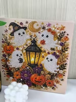A fun DIY Halloween decor project that’s relaxing to make and looks beautiful on display. 🎃✨ #HalloweenDecor #DIYDecor #PearlPainting #HalloweenCrafts #summerfinds