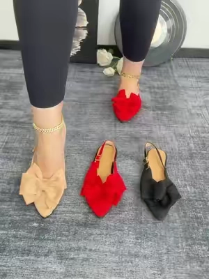 Summer cute bowknot slingback slides#slingback #summersandals #sliponshoes #flats #summersales 