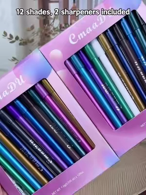 If you've been stuck in a black eyeliner rut, this set will change your mind.If you've been stuck in a black eyeliner rut, this set will change your mind.#12Colors#LongLasting #tiktok 