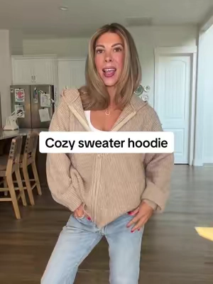 Never owned a sweater hoodie before and now I’m obsessed! Size up for the slouch!! #sweater #fallsweater #falloutfitinspo #falltransitionoutfit 