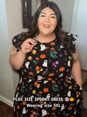 This spooky dress is soooo cute! 👻🎃😍 #spookydress #halloweendress #spooky #halloween #plussizeclothing 