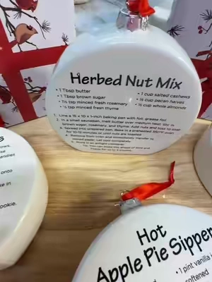 These recipe ornaments are such a great way to gift!! You can make 4 unique gifts out of one purchase! #temptationsrecipeornaments #giftideas #coworkergifts #recipeornaments #christmasornaments @QVC, Inc 