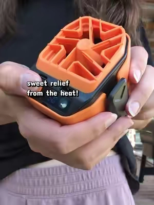 The only way I stay cool during this intense heat is by using this belt fan. It's also a flashlight and battery bank too. #beltfan #fan #heat #ac 