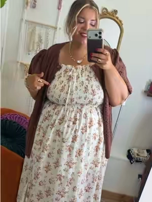 Fall family photos dress 😍🍂🤎 plus size friendly! I’m a size 24W and 5’6” wearing the 4X in this plus size piece! #tiktokshopcreatorpicks #tiktokshopsummersale 