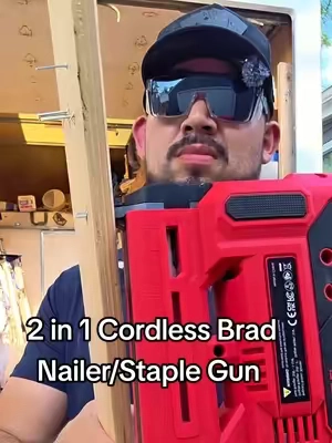 SOARFLY 2 in 1 Cordless Brad Nailer/Staple Gun with 2.0Ah Battery and Charger, Led Light, 1000pcs Nails and 500pcs Staples Included for Home Improvement & Woodworking #staplegun #nailgun #2in1 #soarfly @SOARFLY 