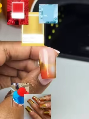 Chrome sherbet nails 🍧🧊✨🍄🩵 using @Saviland  #auranails #nails #nailart #nailtech #gelxnails 