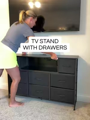 Love this two in one TV stand + dresser #t#tvstands#storageh#homefindsc#collegessentialsa#apartmentfinds