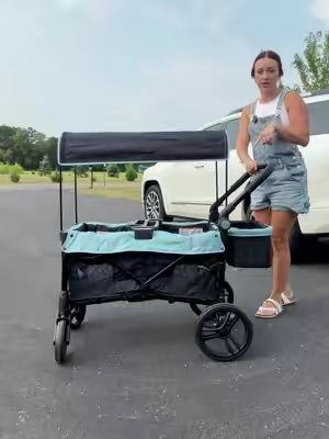 finally a luxury wagon that doesn’t break the bank 👏🏻 #affordablestrollerwagon #summermusthaves #momfinds #dripexbaby 
