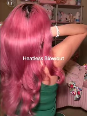 Can’t quit the heatless blowouts 🥲 #pinkhair #mykitsch #overnightblowout #heatlesshair #heatlessblowout 