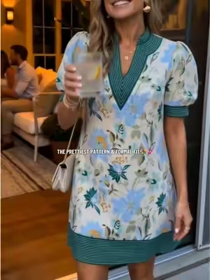 Puff sleeves & matching hem look so expensive!🛒🛒#weeklydeals #womenfashion #gardendinner #gamedayoutfit #tshirtdress 