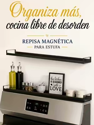 Aprovecha el espacio detrás de tu estufa con este estante magnético ajustable. Ideal para mantener especias, aceites y utensilios siempre al alcance, sin perforaciones y con una cocina mucho más organizada. #KitchenOrganization #KitchenStorage #HomeEssentials #tiktokshopsummersale #tiktokshopcreatorpicks 