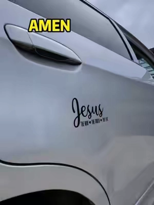 Jesus THE WAY❤️THE TRUTH ❤️THE LIFE Car stickers.pack of 2pcs (1 pcs silvery and 1 pcs black)🥰🥰🥰❤️❤️❤️🙏🏻🙏🏻🙏🏻#caraccessories #GiftedInLove #foryou #carstickers #jesussaves