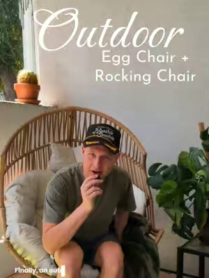 Patio furniture doesn’t have to cost thousands, especially egg chairs. 🐣 #eggchair #patio #outdoorfurniture #patiofurniture #homedecor 