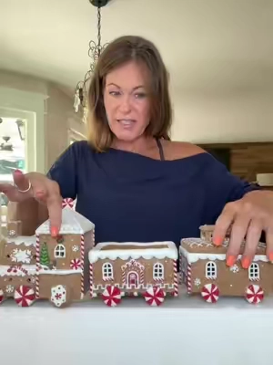 Winter Lane LED Gingerbread Train 3-Piece Set. @HSN, Inc #christmastrain #christmasdecor 