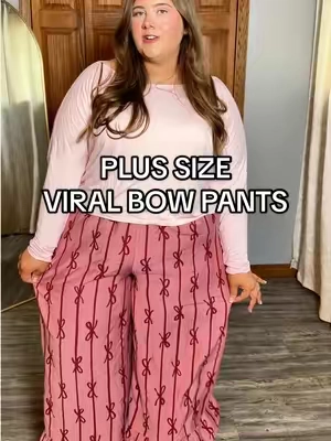 the viral pants actually work for the apron belly girlies AND go up to size 6x!! 🩷🎀 #plussizepants #apronbelly #plussizefashion #girlypants #flowypants 