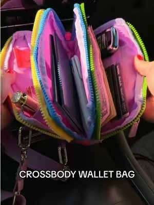 This crossbody wallet bag is my travel BFF! It fits so much stuff! #wallet #crossbodybag #chestbag #travelbag #wristlet 