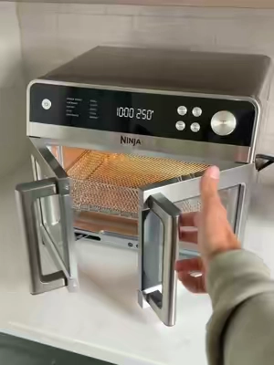 The New French door air fryer from ninja can do it all #airfryer #frenchdoorairfryer #ninjaairfyer #oven #tiktokshopcreatorpicks 