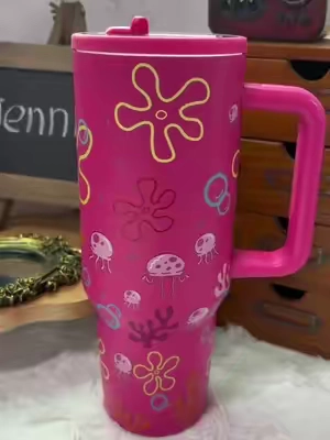 Cute pink water tumbler!!!🪼💝 #pinkaesthetic #pink #watertumbler #watertumblerwithstraw #cutewatertumbler
