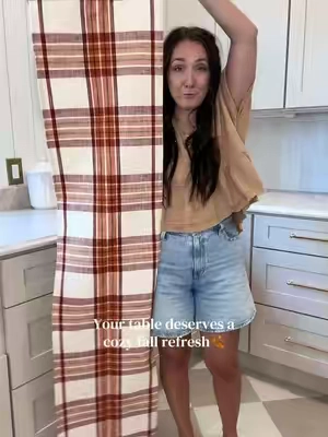 Nothing makes a kitchen feel ready for fall faster than a plaid table runner. 🍂🤎 It’s the easiest way to cozy up your space without a full seasonal makeover… and this one looks so much more expensive than it is. @QVC, Inc does it again #FallDecor #FallHome #CozyHome #fallseason #TikTokShopCreatorPicks  