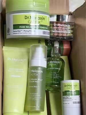 this cactox skincare set is perfect for sensitive skin💚✨ #drmelaxin #cactox #porecare #sensitiveskincare #glassskinroutine 
