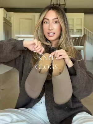 True to size. Knit clogs for fall 🧸🤍 I would personally size up if you want to pair with thicker knit socks.  @Cushionaire 
