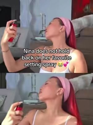 Nina does not hold back on her favorite setting spray 😭💕 @Nina Lin #ninalinclips #ninalin #settingspray #flawlessmakeup #makeuptutorial 