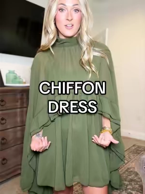A gorgeous chiffon dress for weddings, showers, date nights and fall evenings! #chiffondress #dress #weddingguestdress #datenightoutfit #Fallstyle 