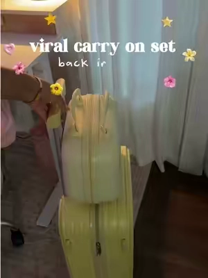 My fav two piece carry on set is back in stock!! Run bestie✨😍✈️ #travel #carryonset #luggageset #carryonluggage #traveltiktok 