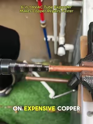 Upgrade your HVAC repairs with this 6-in-1 tube expander. Attach it to your drill, expand multiple copper tube sizes, and create smooth leak-resistant connections in seconds. Made with durable HSS steel bits, it’s perfect for HVAC, refrigeration, and DIY projects. #SummerVibes #DealsForYouDays #HVACTools #HVACRepair #CopperPipe  
