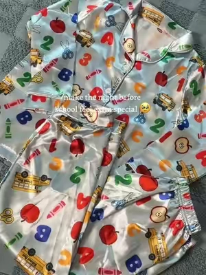 One little tradition that makes the night before the first day of school even more exciting. 🍎📚 These pajamas are the sweetest way to get your kids excited about kicking off a new school year  #backtoschool #kidspajamas #firstdayofschool #momtok #tiktokshopfinds
