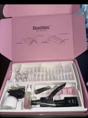 TIPEX -Lite Sculpted Acrylic Tips & Nail Glue No Wipe Kit - the one I gave us the “ Half Mayte Square Long “ Set #naiks #tipex #beetles #beetlespolish #sculptednails 
