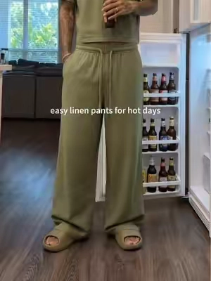 easy linen pants for hot days #linenpants #mensfashion #summerfits #baggypants #affordablefashion
