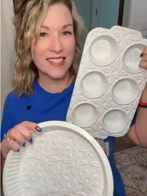 Two piece stoneware set by Sandra Lee. ##bakeware##bakingrecipe##tiktokshopsummersale##kitchenfinds##homefinds@@QVC, Inc