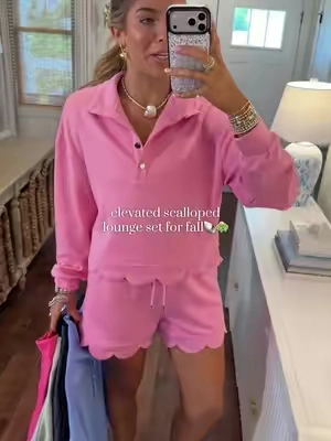 These new colors are to die for 😍 so buttery soft and comfortable! Perfect for my grandmillennial girls! 👒🤍 wearing size medium! #coastalgranddaughter #grandmillennial #boujeeonabudget #affordablefashion #loungeset