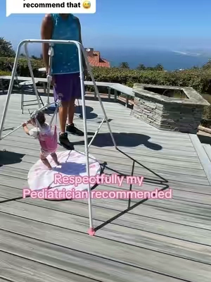 Replying to @ItsMeredith0701_2 yes pediatrician recommended but getting 45 minutes to squeeze in a workout is worth it alone. Every family is different. We follow our pediatricians guidance and I’m just sharing what works for us. Do what feels right for your baby. #babyjumper #babies #momthings #momlife #babyswing 