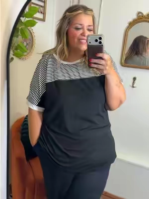 This oversized extra long tshirt is so comfortable and versatile!! I’m a size 24W and 5’6” wearing the 3X in this plus size piece! #tiktokshopcreatorpicks 