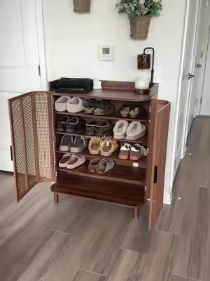 the amount of shoes I can fit in this cabinet is crazy 🤎✨🧦 #storage #shoecabinet #storagehacks #Home #homedecor 