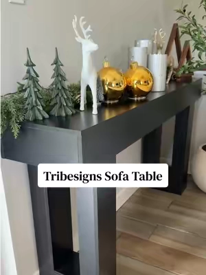 Replying to @Francis and Jean🫘 Such a cute table 🩷 and it was easy to build! This would make a cute entryway table also, but since I don’t have room for end tables, this is nice for extra table space behind the couch! #entrywaytable #homedecor #entrytable #tribesigns #sofatable 