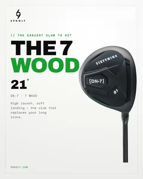 The gap between your driver and irons just closed. Introducing the DN-7 Wood — a performance-tuned fairway club built with a precision center of gravity for effortless launch, a stiff graphite shaft for responsive control, and a low-profile head that cuts clean through tight lies. 21º of loft. 235g of pure fairway dominance. Long approach shots. Demanding lies. No problem. USGA conforming.  Shop now in the TikTok shop.
