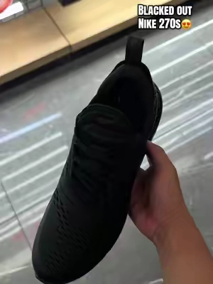 Nike 270 triple black😍😍 #nikeairmax270 #airmax270 #blackshoes #comfyshoes #gymshoes 