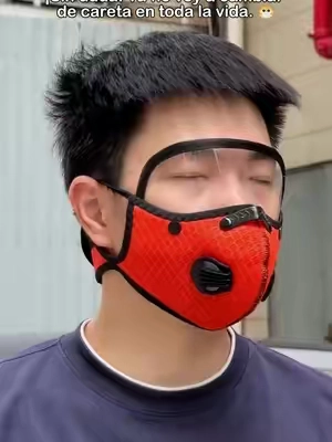 Este protector facial cubre toda la cara contra polvo y salpicaduras, lente transparente antiempañante para jardinería y trabajos de taller.#face #mask #yardwork #workshop#goodthing