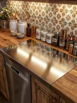 I can't use plastic cutting boards because of microplastics. Wooden ones are bad because of bacteria. Glass can break. So metal it is. Totally worth it and SO easy to clean. #stainlesssteel #cuttingboard #kitchenessentials #fruit #cleankitchen 