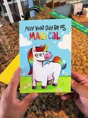 This is the only card I’m giving out this year! #greetingcard#unicorn#birthdaycard 