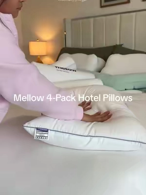Mellow 4-Pack Hotel Pillows #mellowpillow #hotelpillows #pillows #TikTokShopCreatorPicks #TikTokShopBackToSchool 